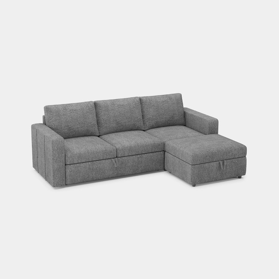 Silver-Grey-/-Chenille-4-Seat-L-Shaped-Pullout-Sectional