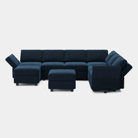 Navy-Blue-/-Velvet-8-Seat-U-Shaped-Sectional