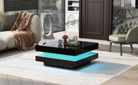 High Gloss Minimalist Design Coffee Table with LED Lights