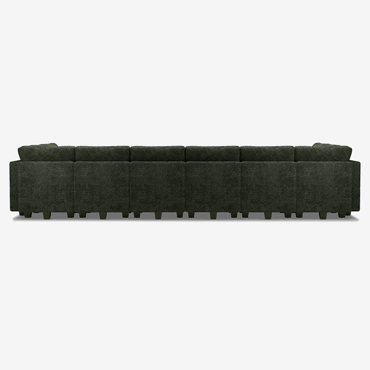 Belffin 14 Seats + 12 Sides Modular Chenille Tufted Sofa with Storage Seat