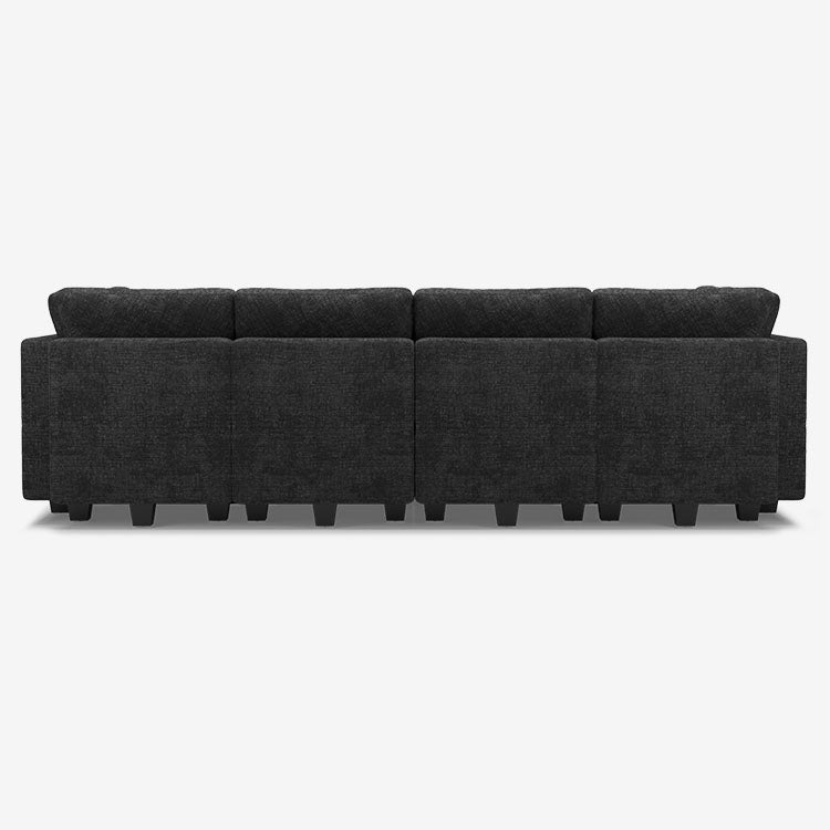 Belffin 8 Seats + 8 Sides Modular Chenille Tufted Sleeper Sofa with Storage Seat