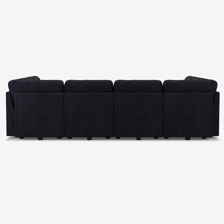 Belffin 10 Seats + 10 Sides Oversized Modular Wide-Ribbed Corduroy Sofa with Large Storage Seat