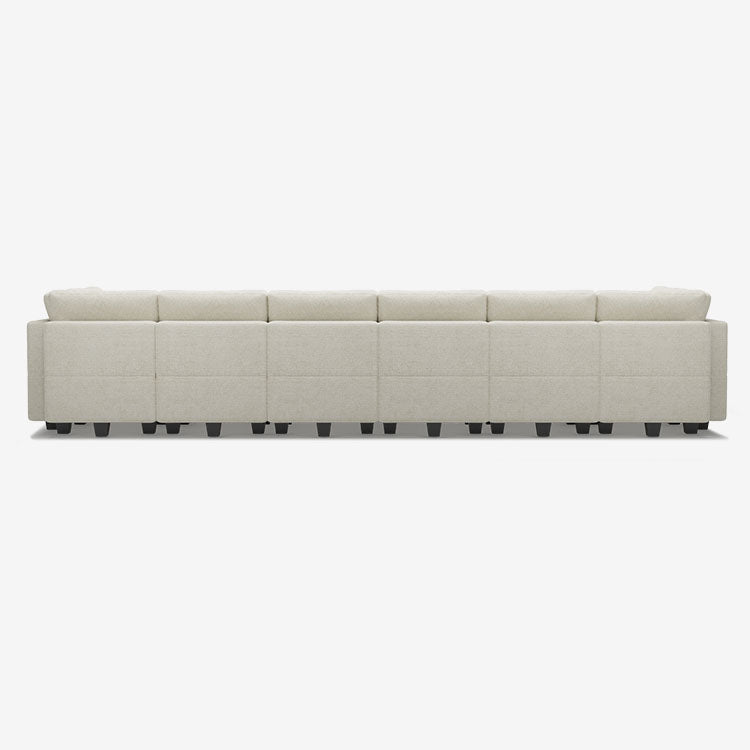 Belffin 12 Seats + 10 Sides Modular Chenille Tufted Sofa with Storage Seat