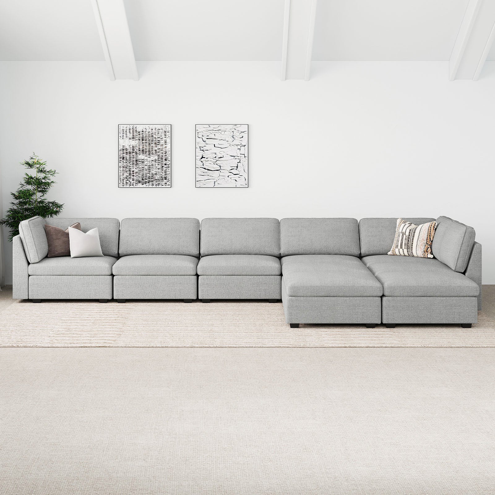 Belffin 9 Seats + 8 Sides Oversized Modular Chenille Cloud  Sofa with Large Storage Seat