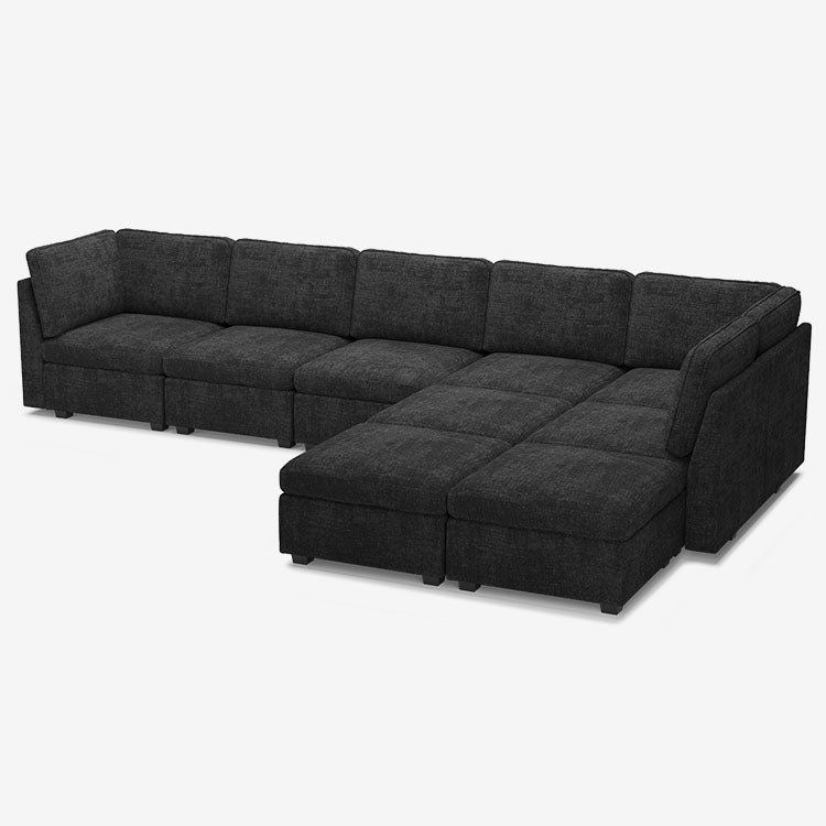 Belffin 9 Seats + 8 Sides Oversized Modular Chenille Cloud  Sofa with Large Storage Seat