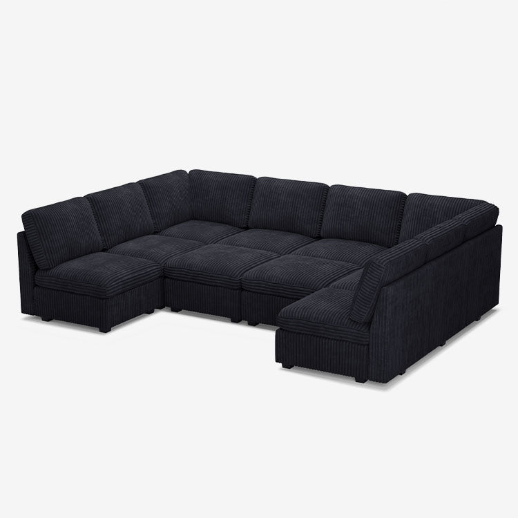 Belffin 10 Seats + 10 Sides Oversized Modular Wide-Ribbed Corduroy Sofa with Large Storage Seat