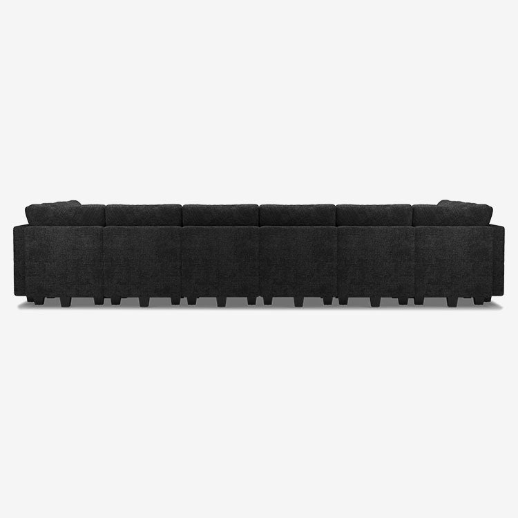 Belffin 14 Seats + 12 Sides Modular Chenille Tufted Sofa with Storage Seat