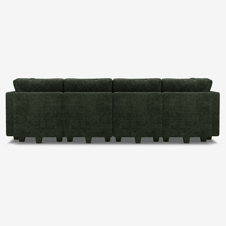 Belffin 8 Seats + 8 Sides Modular Chenille Tufted Sleeper Sofa with Storage Seat