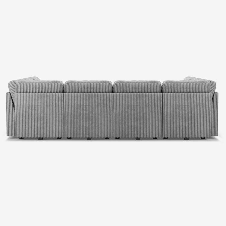 Thara 10 Seats + 10 Sides Oversized Modular Wide-Ribbed Corduroy Sofa with Large Storage Seat