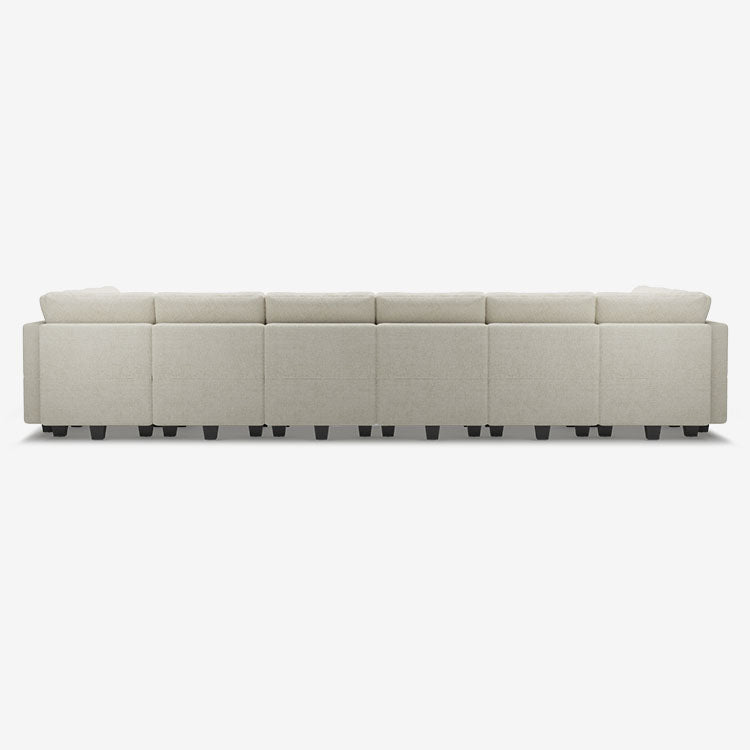 Belffin 14 Seats + 12 Sides Modular Chenille Tufted Sofa with Storage Seat