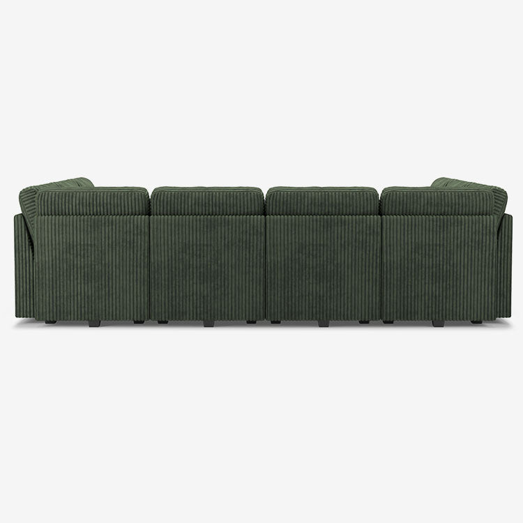 Belffin 10 Seats + 10 Sides Modular Wide-Ribbed Corduroy Sofa with Large Storage Seat