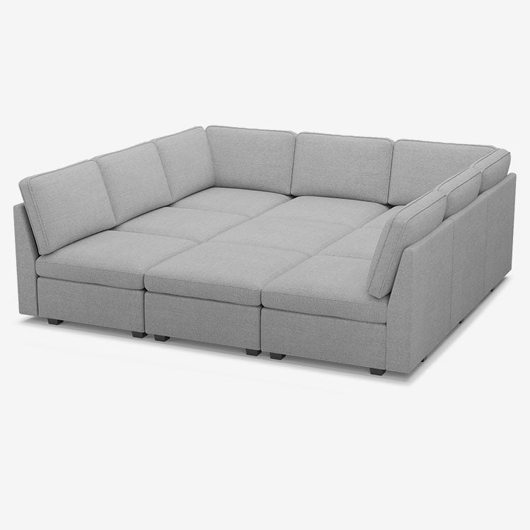 Belffin 9 Seats + 9 Sides Oversized Modular Chenille Cloud Sleeper Sofa with Large Storage Seat