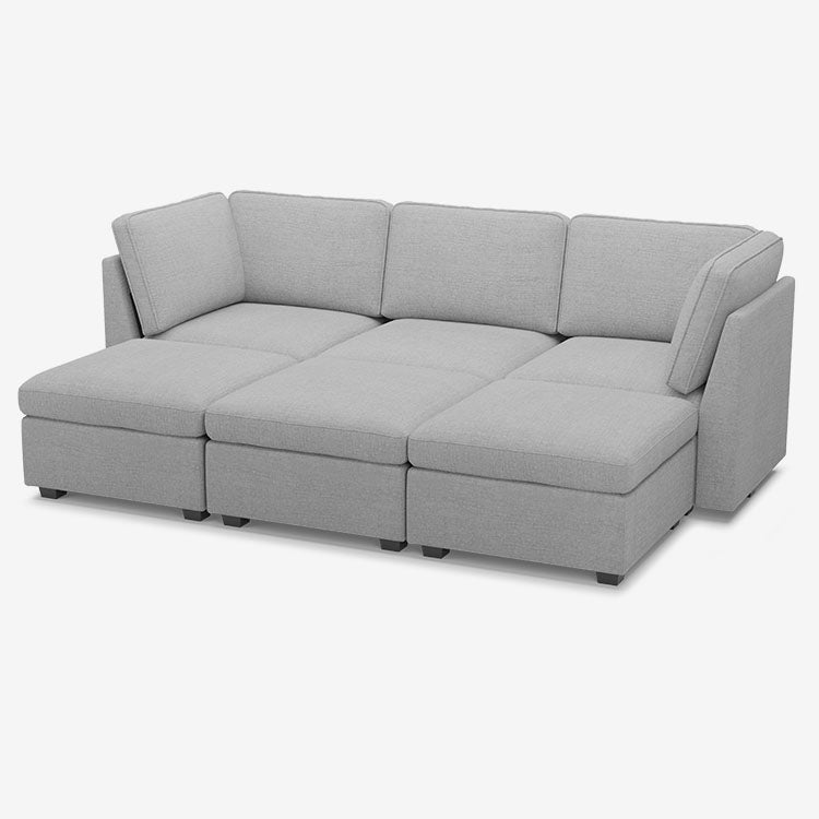 Belffin 6 Seats + 5 Sides Oversized Modular Chenille Cloud Sleeper Sofa with Large Storage Seat