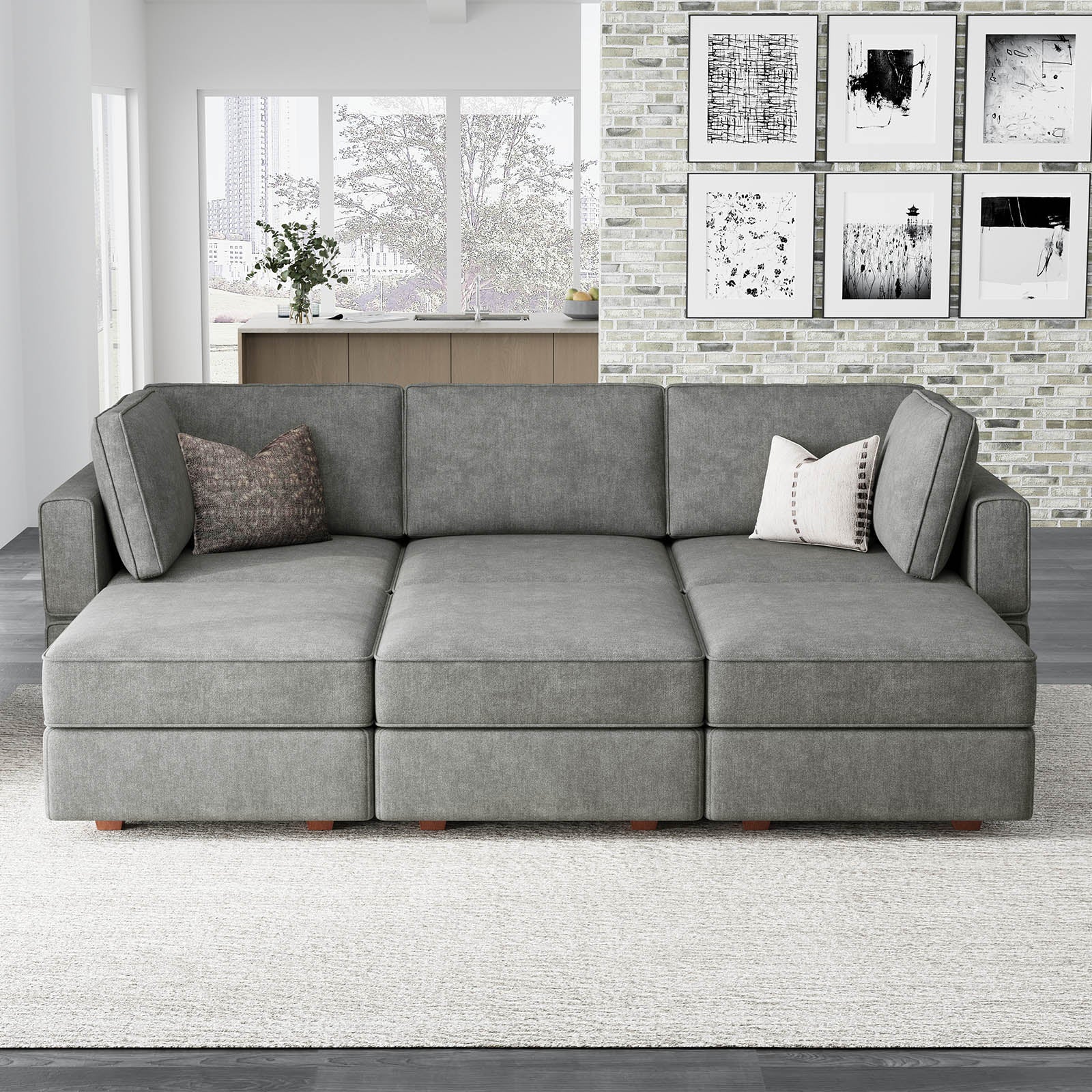 Belffin 6 Seats + 5 Sides Modular Oversized Terry Sofa