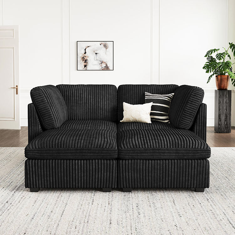 Belffin 4 Seats + 4 Sides Oversized Modular Sleeper Wide-Ribbed Corduroy Sofa with Large Storage Seat