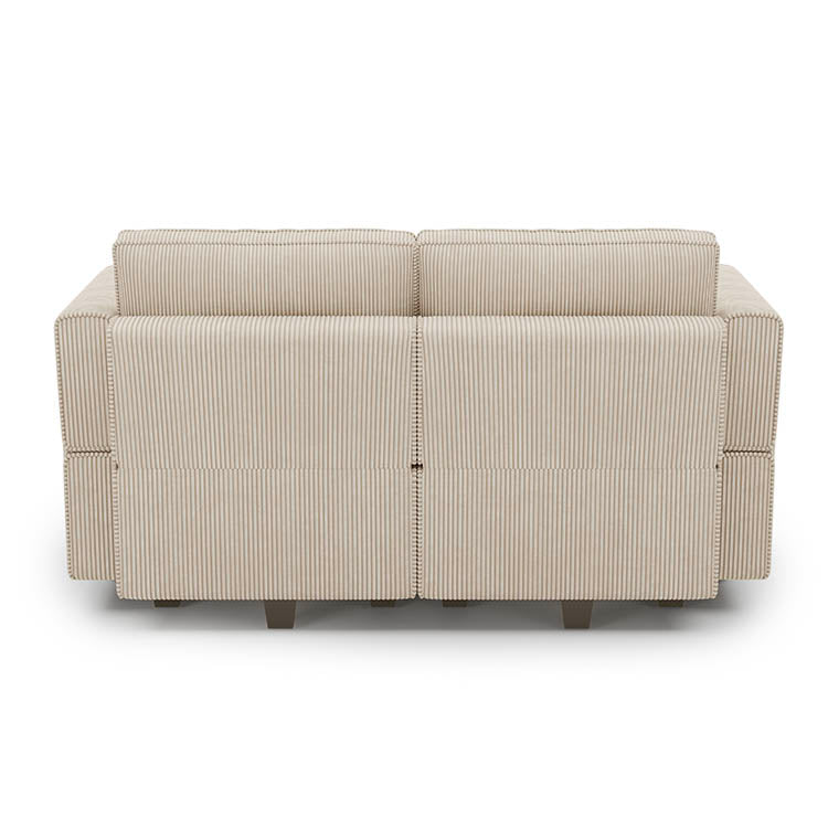 Belffin 2 Seats + 4 Sides Modular Corduroy Loveseat Sofa with Storage Seat