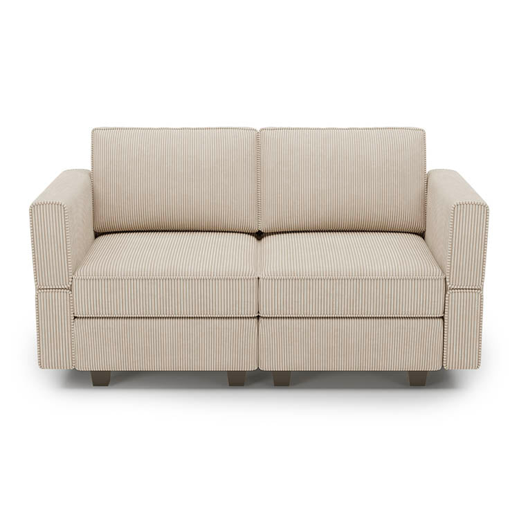 Belffin 2 Seats + 4 Sides Modular Wide Corduroy Loveseat Sofa with Storage Seat