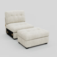 Ivory-Beige-/-Corduroy-Module-Seat-with-Ottoman