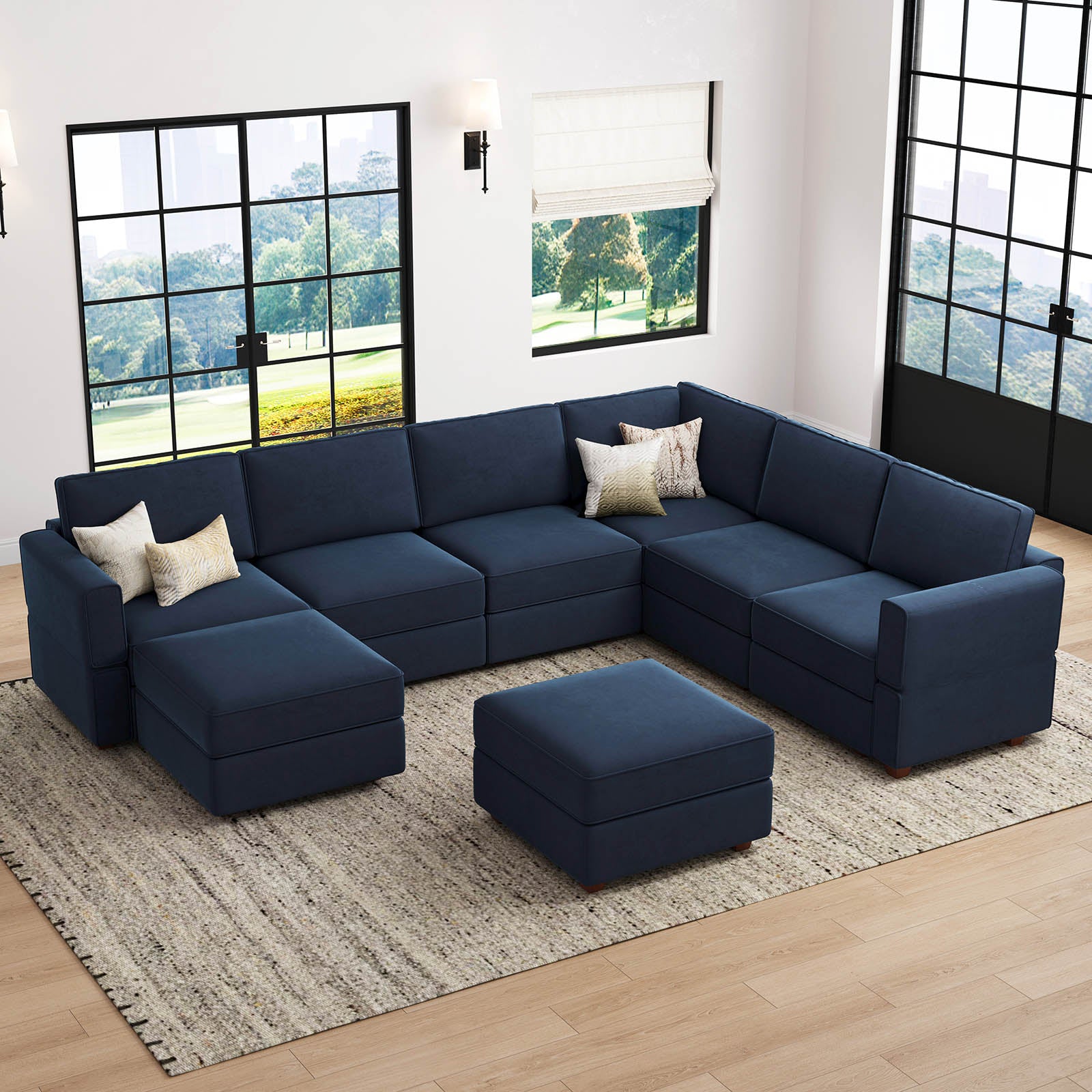 Belffin 7 Seats + 9 Sides Modular Oversized Velvet Sofa