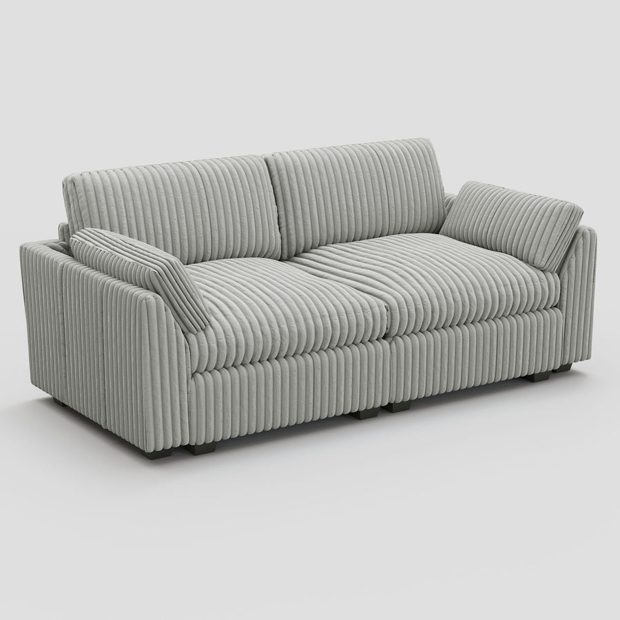 Cloud-Gray-/-Corduroy-Loveseat