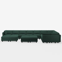 Seaweed-Green-/-Corduroy-21-Seat-U-Shaped-Sectional