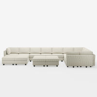 Ivory-Beige-/-Corduroy-21-Seat-U-Shaped-Sectional
