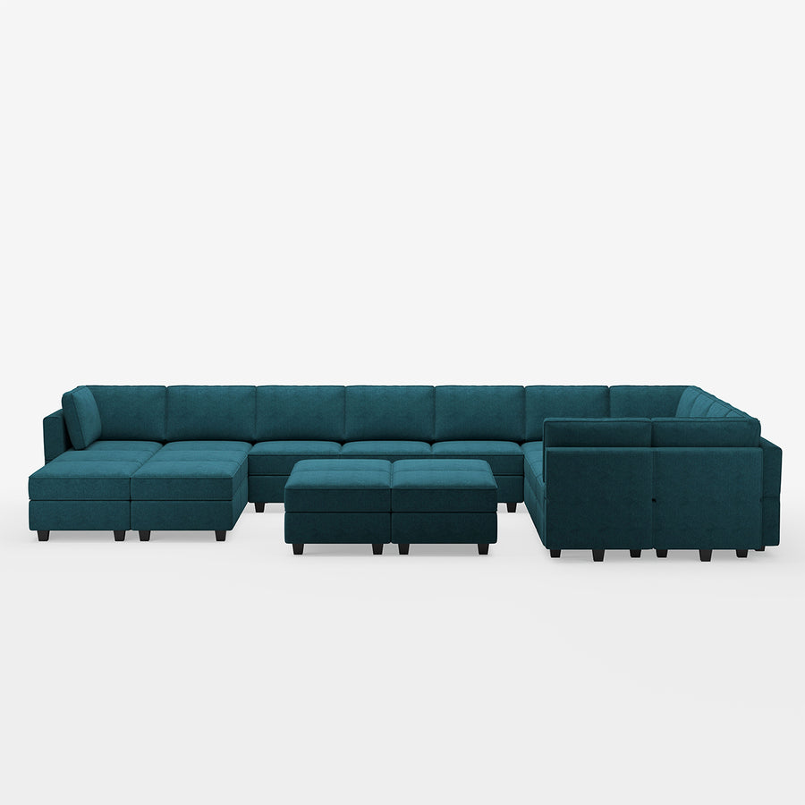 Peacock-Blue-/-Terry-21-Seat-U-Shaped-Sectional