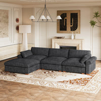Graphite-Grey-/-Chenille-4-Seat-L-Shaped-Sectional