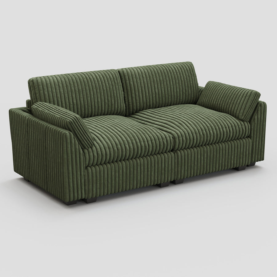 Olivewood-Green-/-Corduroy-Loveseat