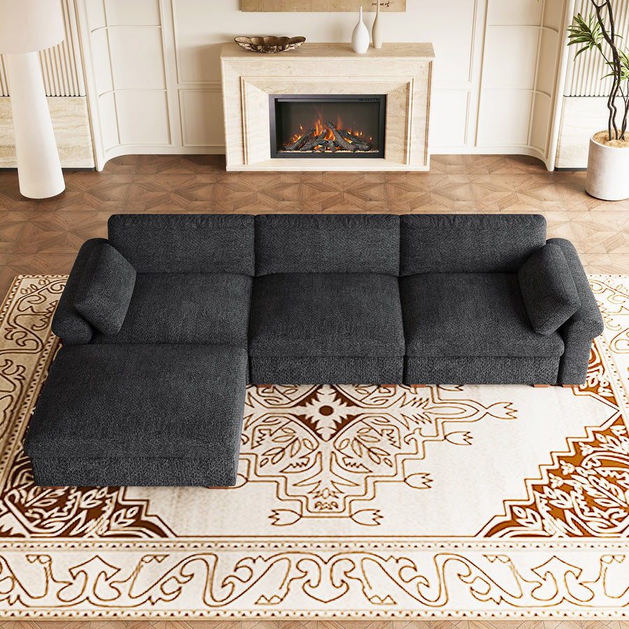 Graphite-Grey-/-Chenille-4-Seat-L-Shaped-Sectional