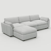 Cloud-Gray-/-Corduroy-4-Seat-L-Shaped-Sectional