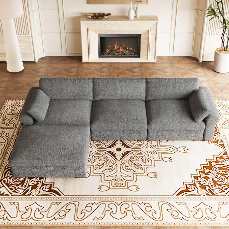 Silver-Grey-/-Chenille-4-Seat-L-Shaped-Sectional