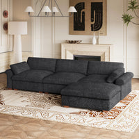 Graphite-Grey-/-Chenille-4-Seat-L-Shaped-Sectional