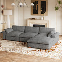 Silver-Grey-/-Chenille-4-Seat-L-Shaped-Sectional