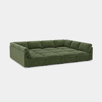 Olivewood-Green-/-Corduroy-12-Seat-Pit-Sectional