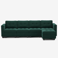 Castleton-Green-/-Velvet-5-Seat-L-Shaped-Sectional