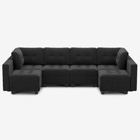 Ebony-Black-/-Velvet-6-Seat-U-Shaped-Sectional