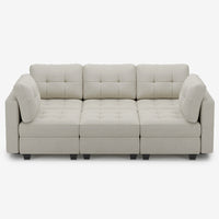 Cosmic-Latte-/-Velvet-6-Seat-Pit-Sectional