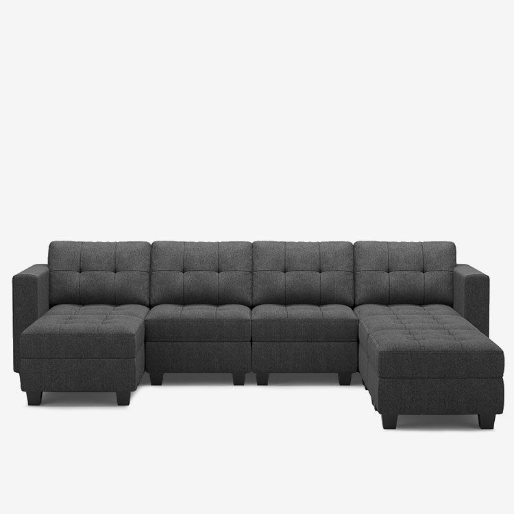 Shadow-Grey-/-Weave-7-Seat-U-Shaped-Open-Sectional