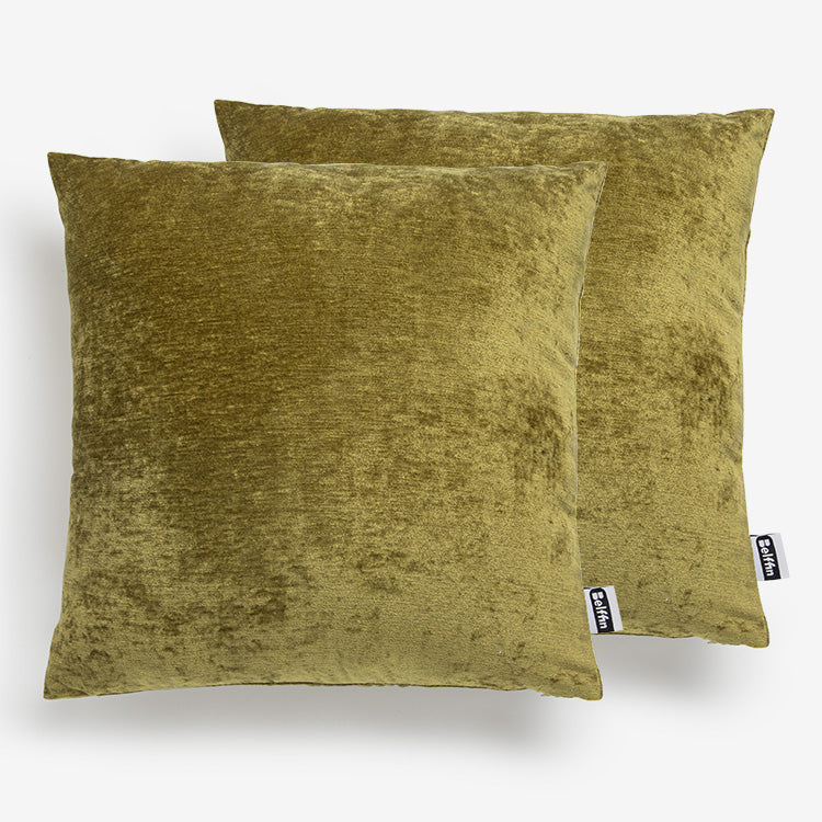 🎁 Belffin Olive Green Chenille Throw Pillow - Set of 2 (100% off)