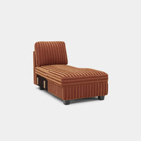Caramel-Brown-/-Faux-Rabbit-Fur-Corduroy-Module-Armless-Right-Chaise