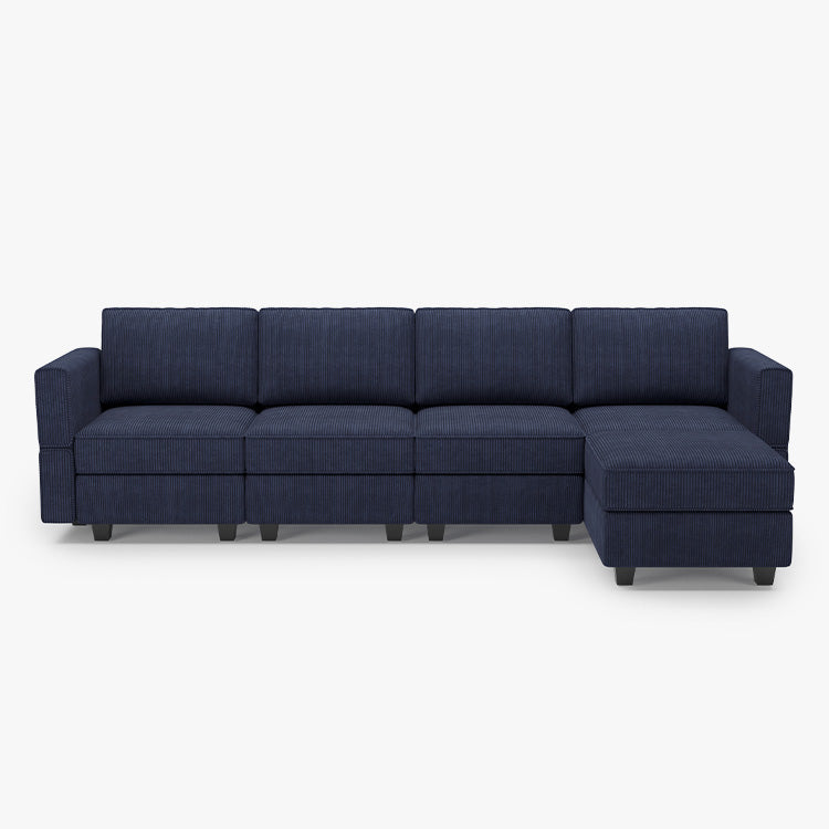 Belffin 4 Seats + 6 Sides Modular Wide Corduroy Sofa with Storage Seat