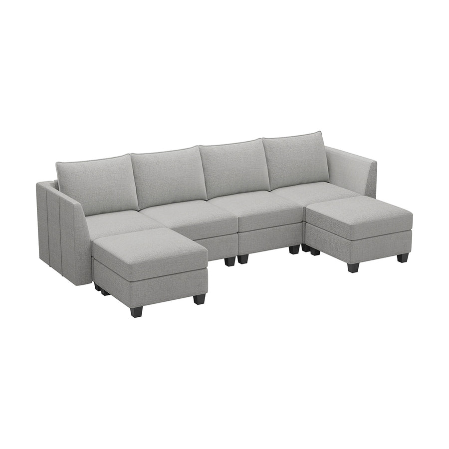 Cloud-Grey-/-Chenille-6-Seat-U-Shaped-Open-Sectional