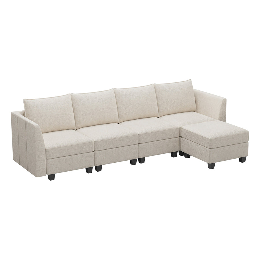 Misty-White-/-Chenille-5-Seat-L-Shaped-Sectional