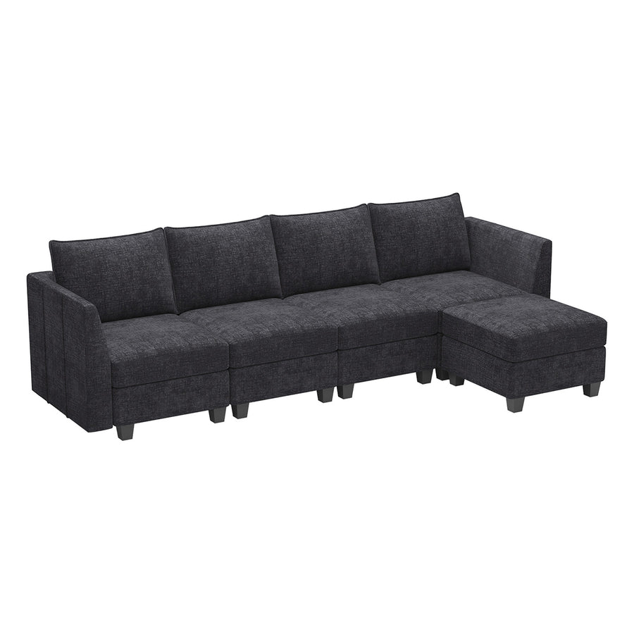 Graphite-Grey-/-Chenille-5-Seat-L-Shaped-Sectional