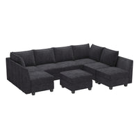 Graphite-Grey-/-Chenille-8-Seat-U-Shaped-Sectional
