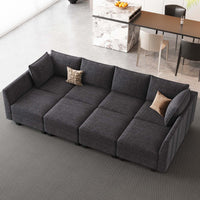 Graphite-Grey-/-Chenille-8-Seat-Pit-Sectional