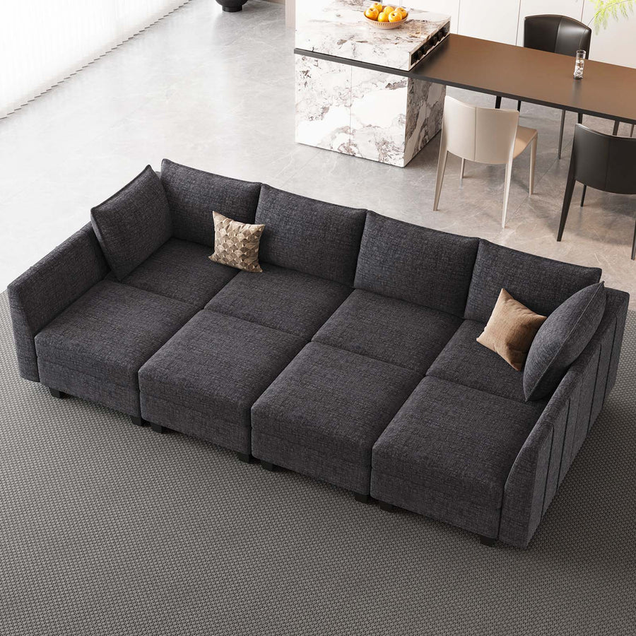 Graphite-Grey-/-Chenille-8-Seat-Pit-Sectional