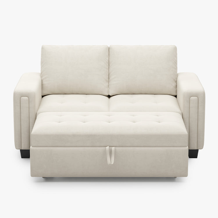 Belffin 4 Seats Modular Velvet Tufted Pull-out Loveseat Sofa