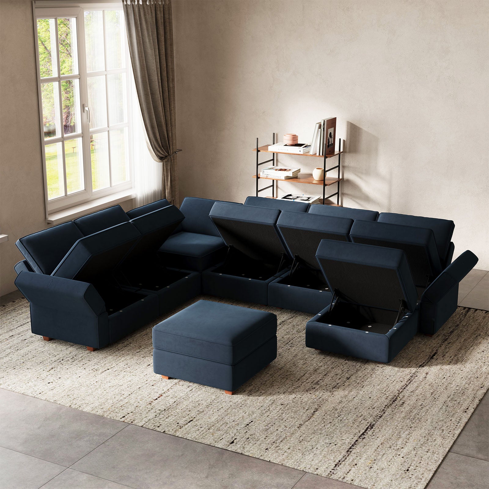 Belffin 7 Seats + 9 Sides Modular Oversized Velvet Sofa